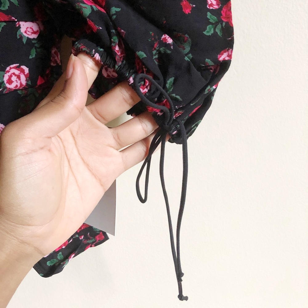 SOLD- For Love & Lemons Tainted button puff sleeve - Picture 6 of 12
